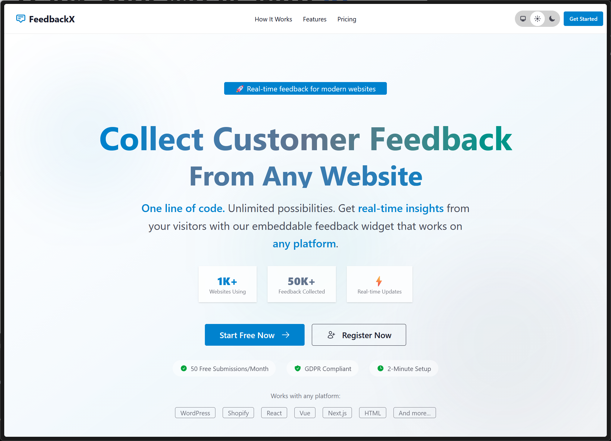 feedbackx screenshot